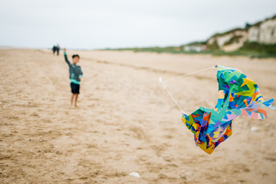 Kite flying on the Norfolk beach
