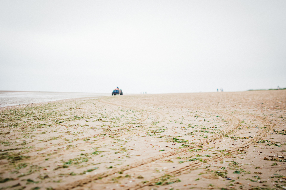 Tractor tracks on Hunstanton beach