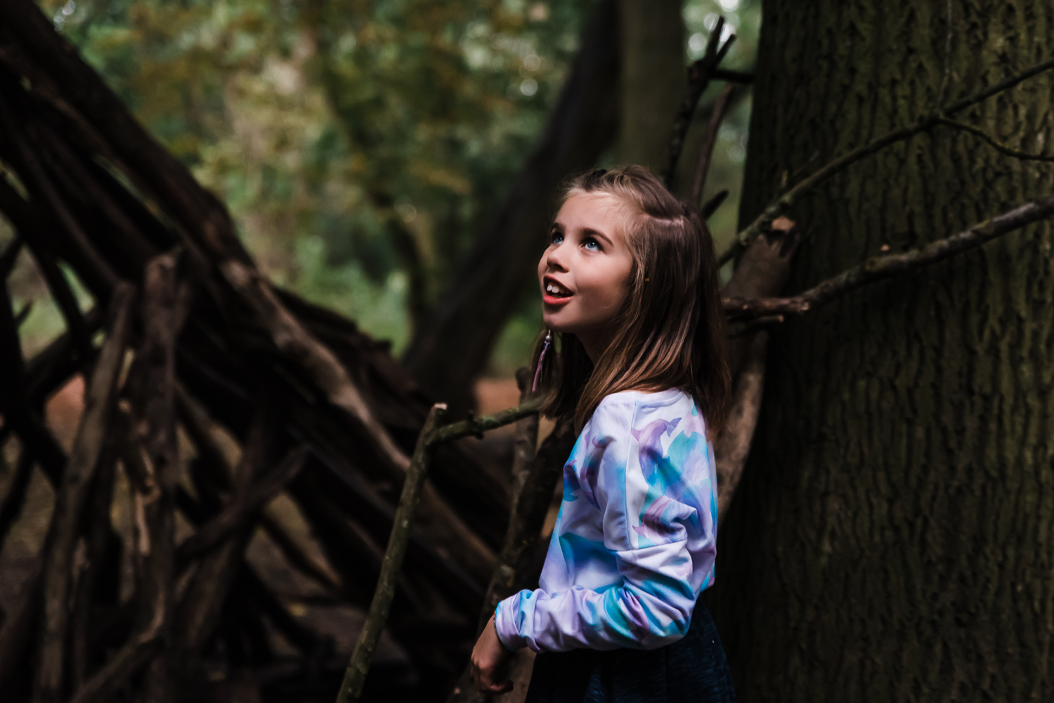 Portrait of a girl in the wood