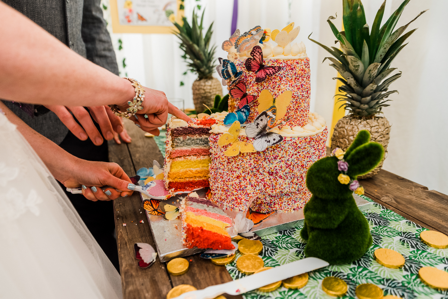 Rainbow wedding cake