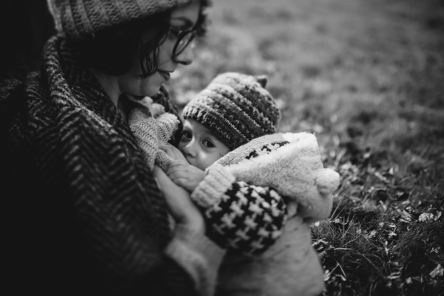 Copy of Black and white breastfeeding photograph freelensed