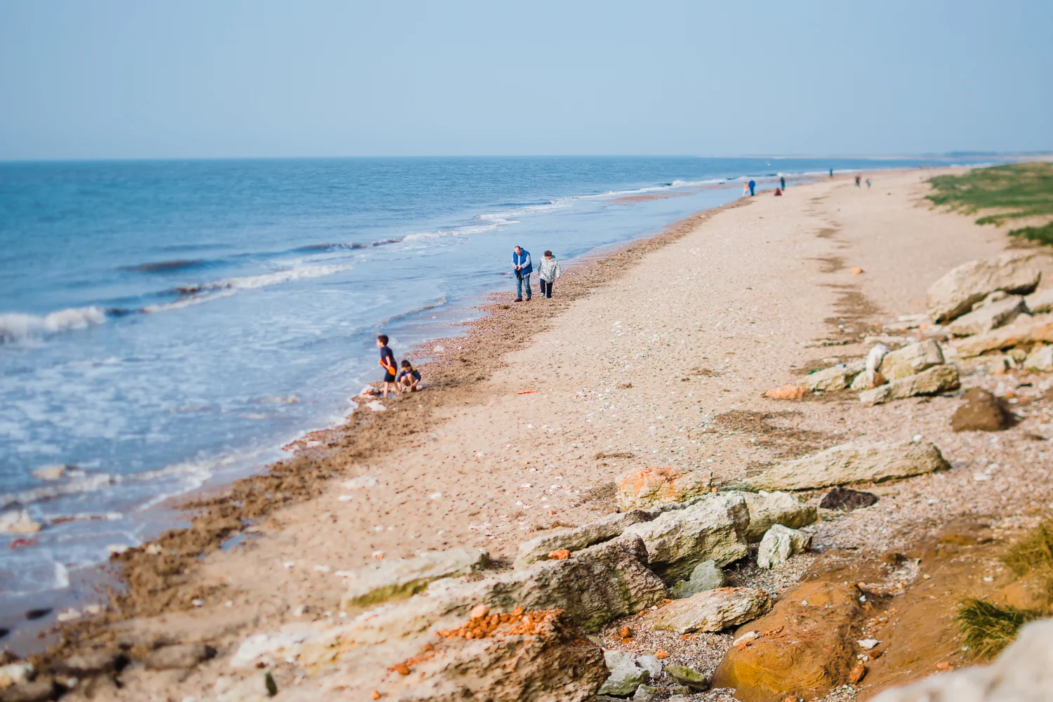 Digging pools on Old Hunstanton Beach, Norfolk, by Diana Hagues