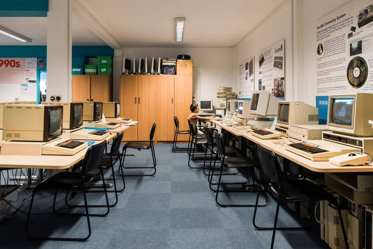 1980s computers classroom at the Museum of computing history, Cambridge
