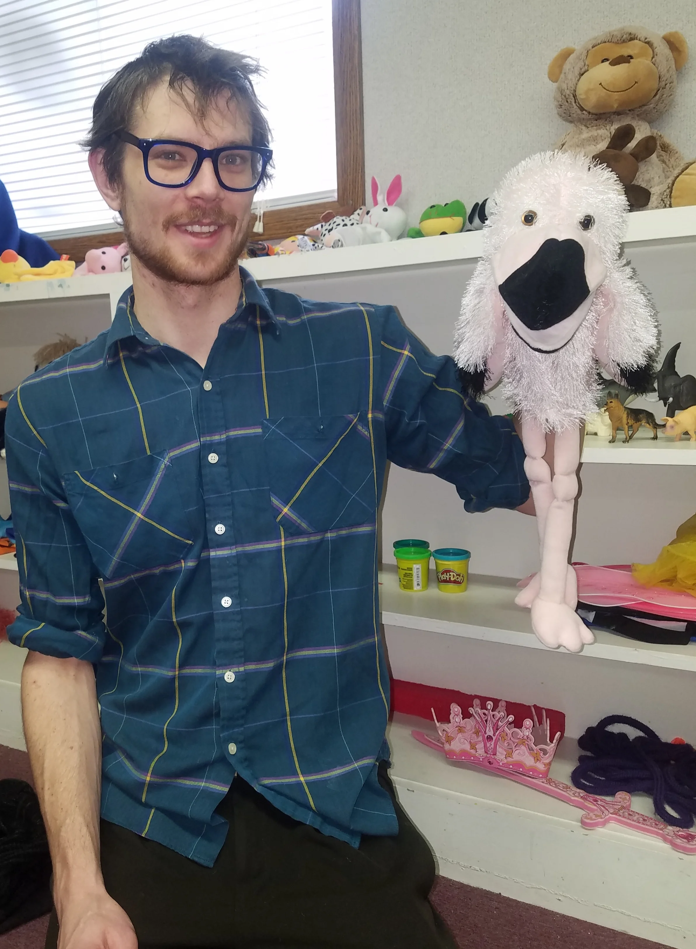 Andrew with some of his puppet teammates! Also, make sure to check out Andrew’s Play Therapy Podcast “Play Time” by clicking here !