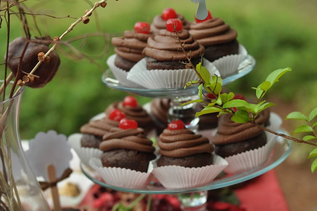 Haymount Homes Little Red Riding Hood Party Black Forest Cupcake with Cherry.jpg