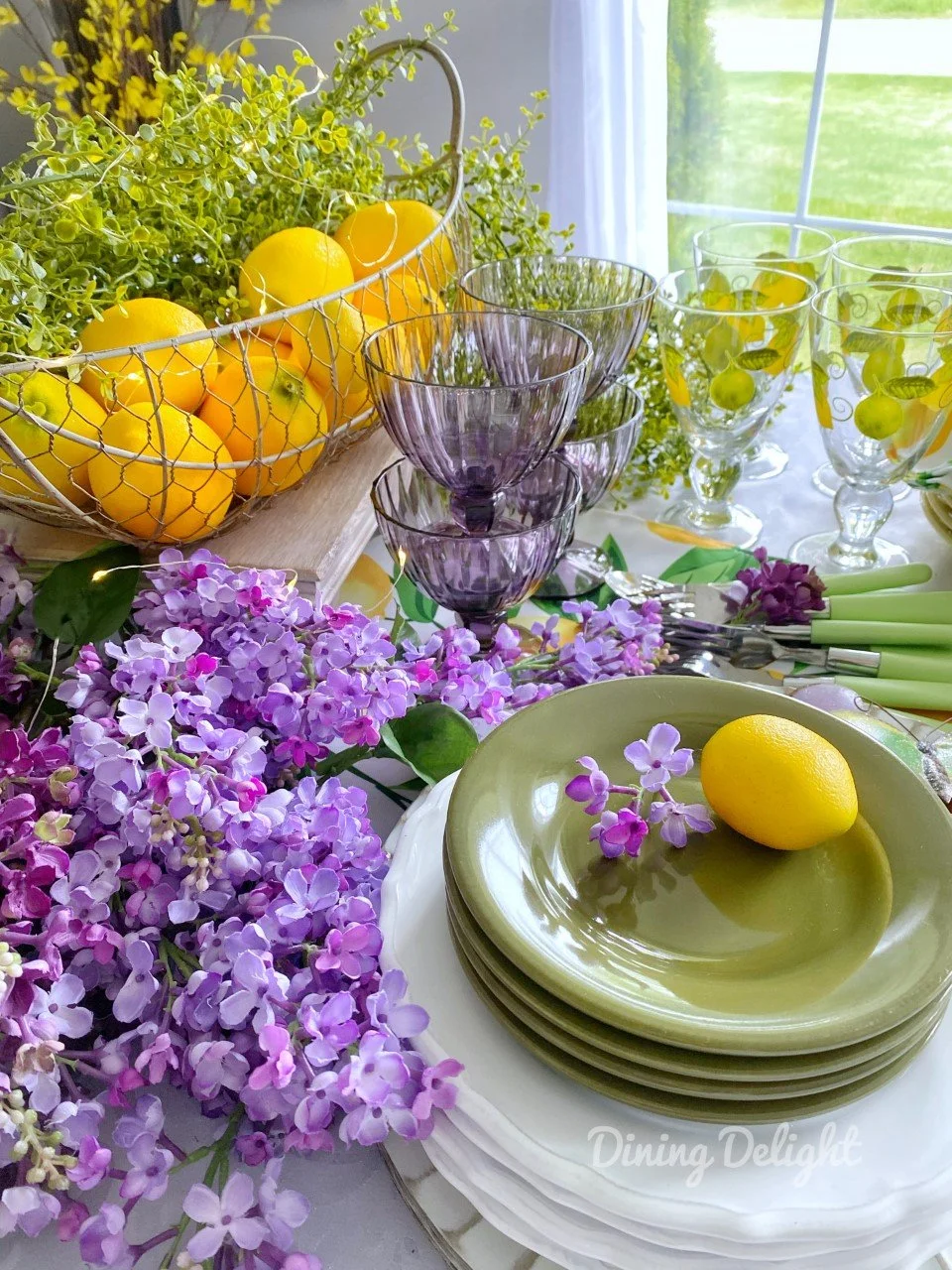 Spring Buffet Set Up with Lilacs and Lemons.jpg
