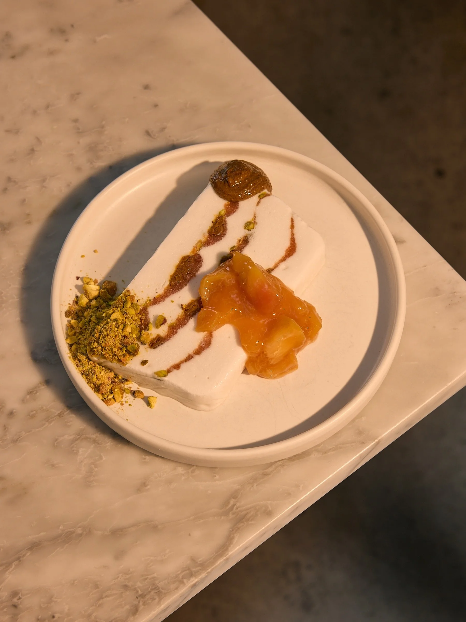 our seasonal semifreddo&rsquo;s summer update switches things up with those absolutely delicious stone fruits: think peaches, nectarines, apricots - turned into a jam and layered with pistachios + praline amongst our coconut semifreddo base.  peaches