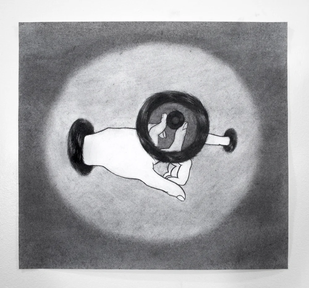 Touching, Pointing | Charcoal on paper | 17 x 19" | 2015