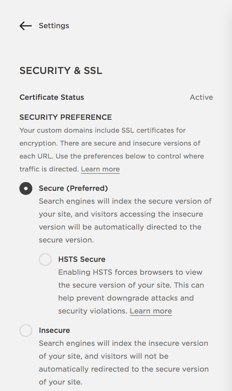 Squarespace security and SSL