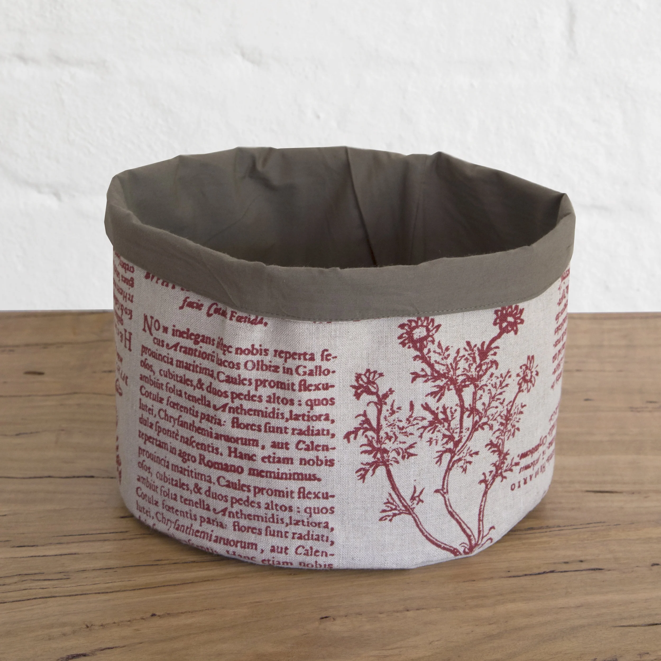 Large Fabric Basket in Latin Herbal red