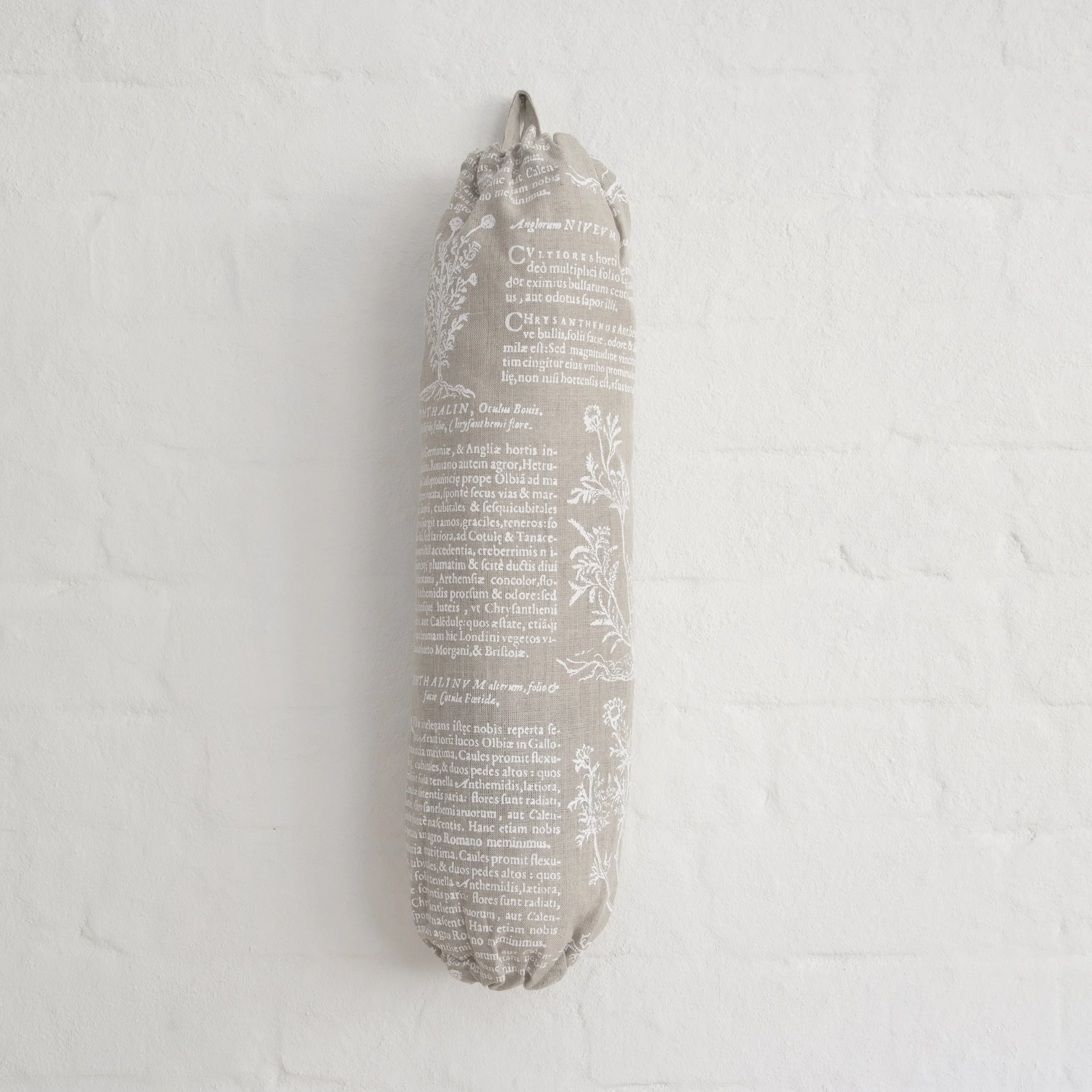 Plastic Bag Holder in Latin Herbal white
