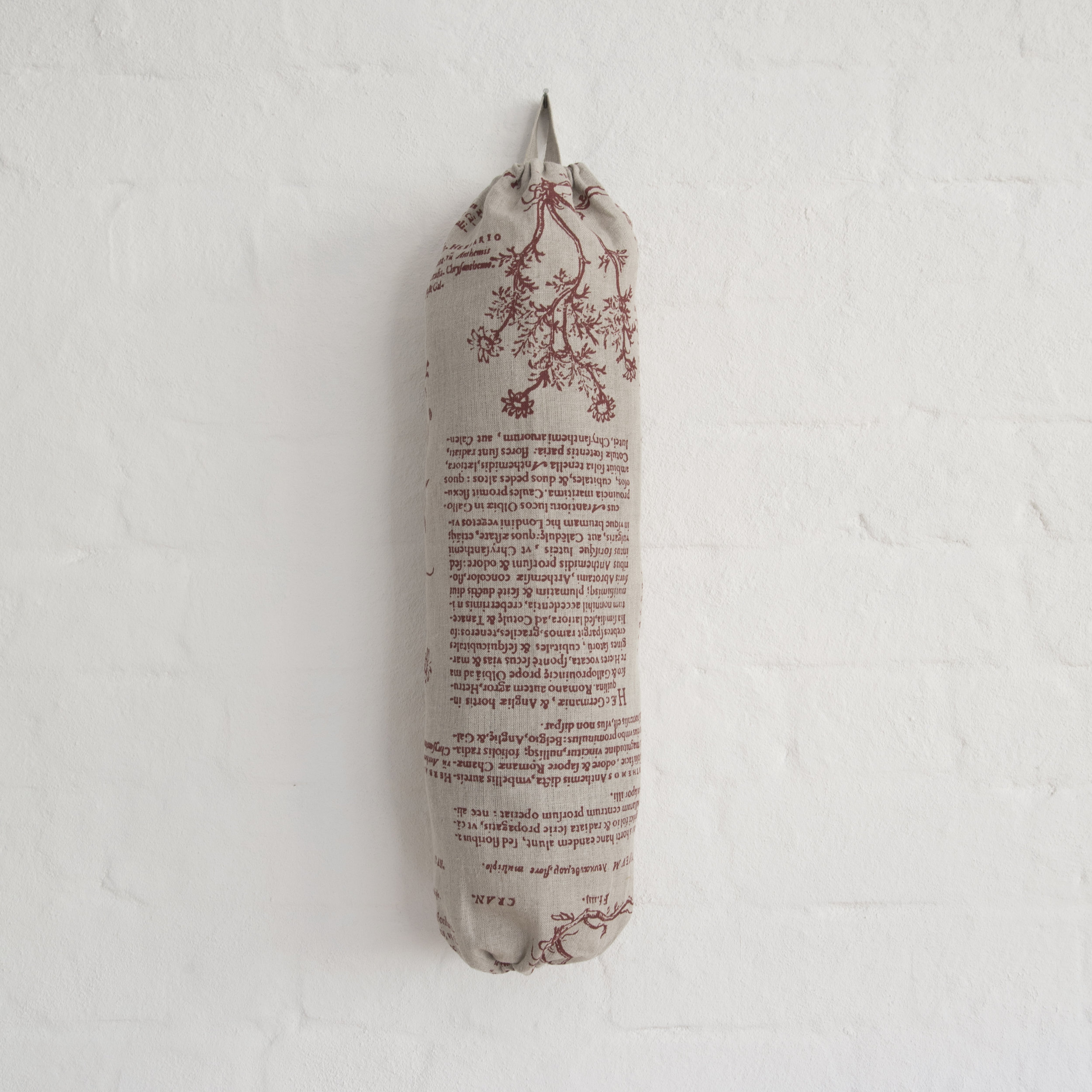 Plastic Bag Holder in Latin Herbal red