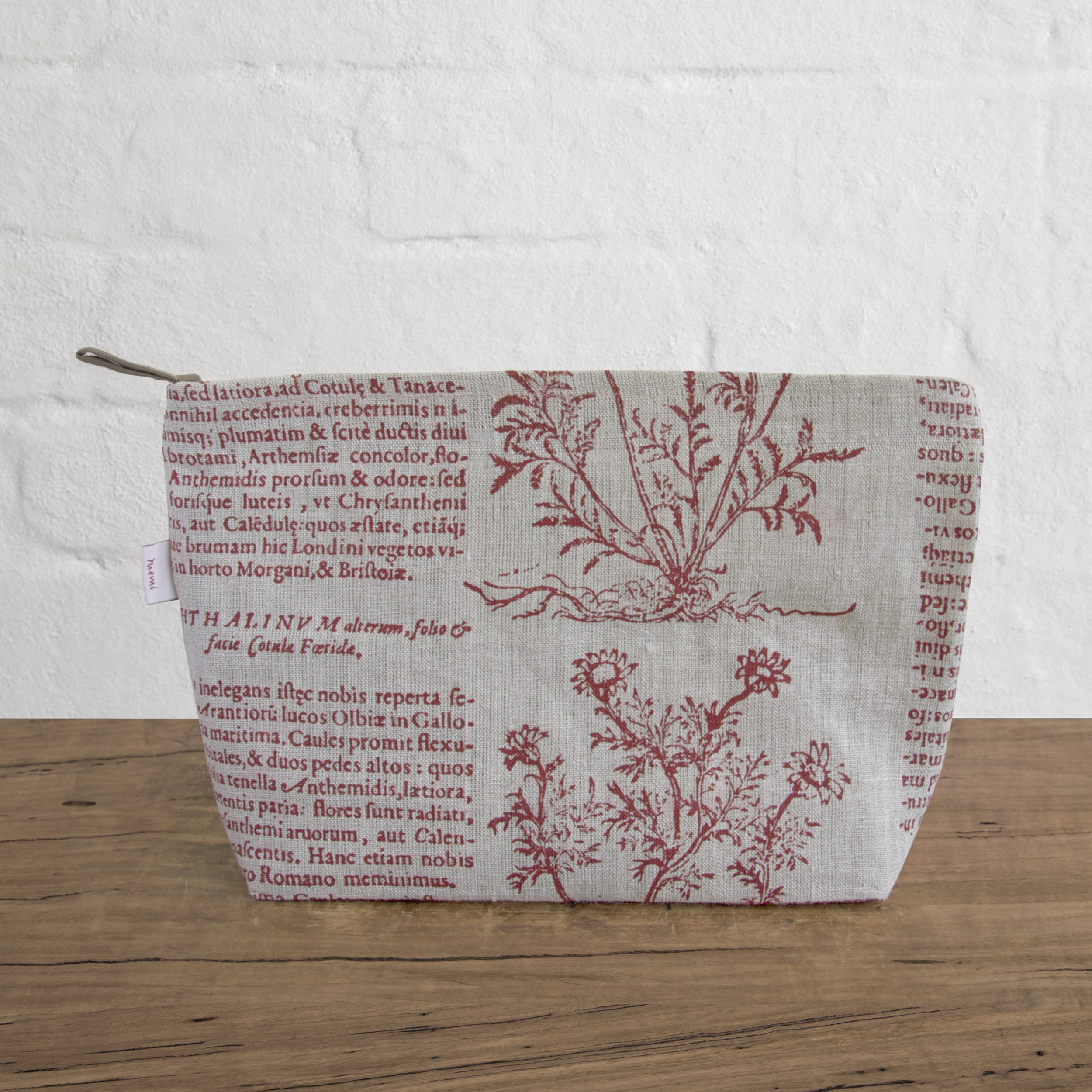 Toiletries Bag in Latin Herbal red