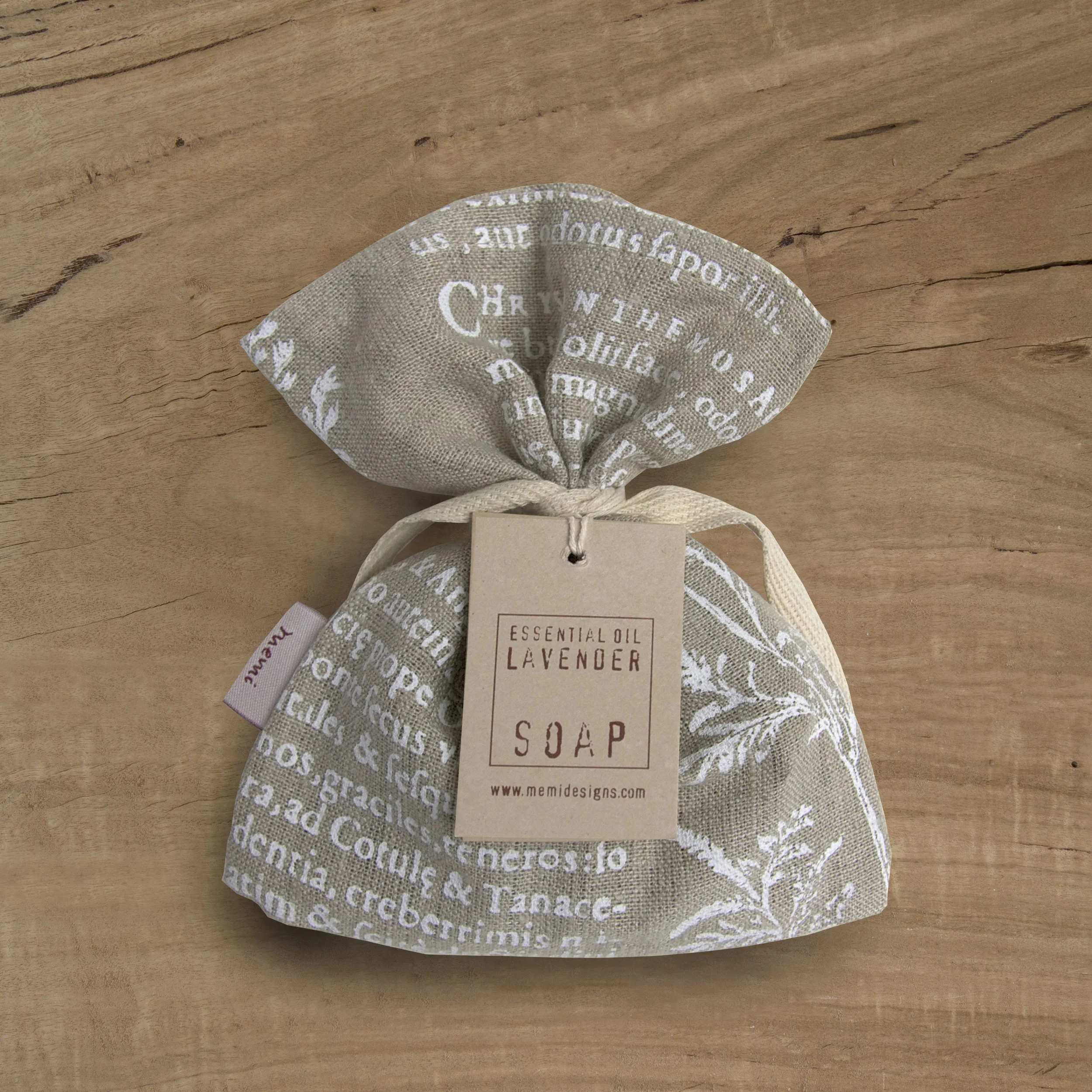 Soap Bag in Latin Herbal white