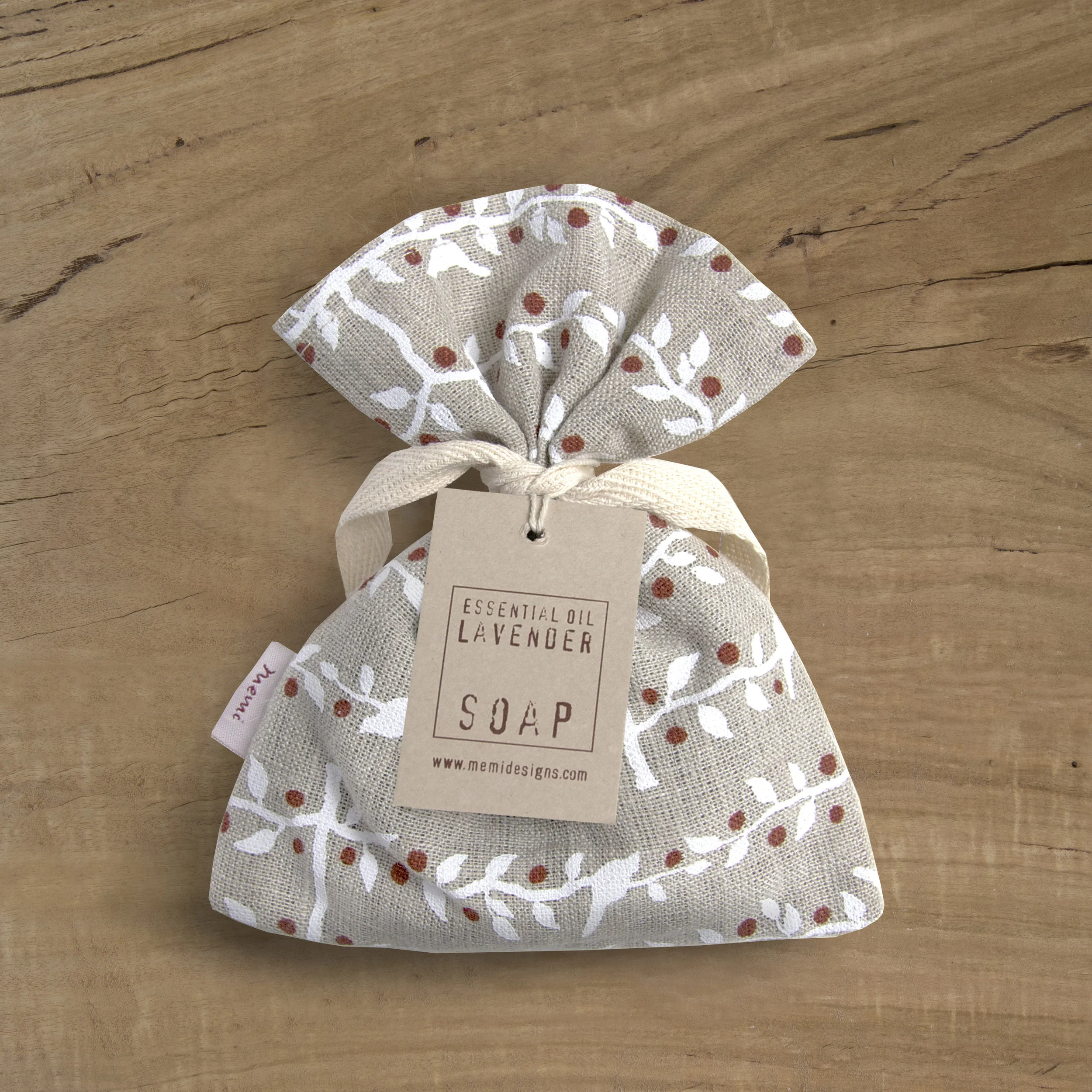 Soap Bag in Espalier white/red