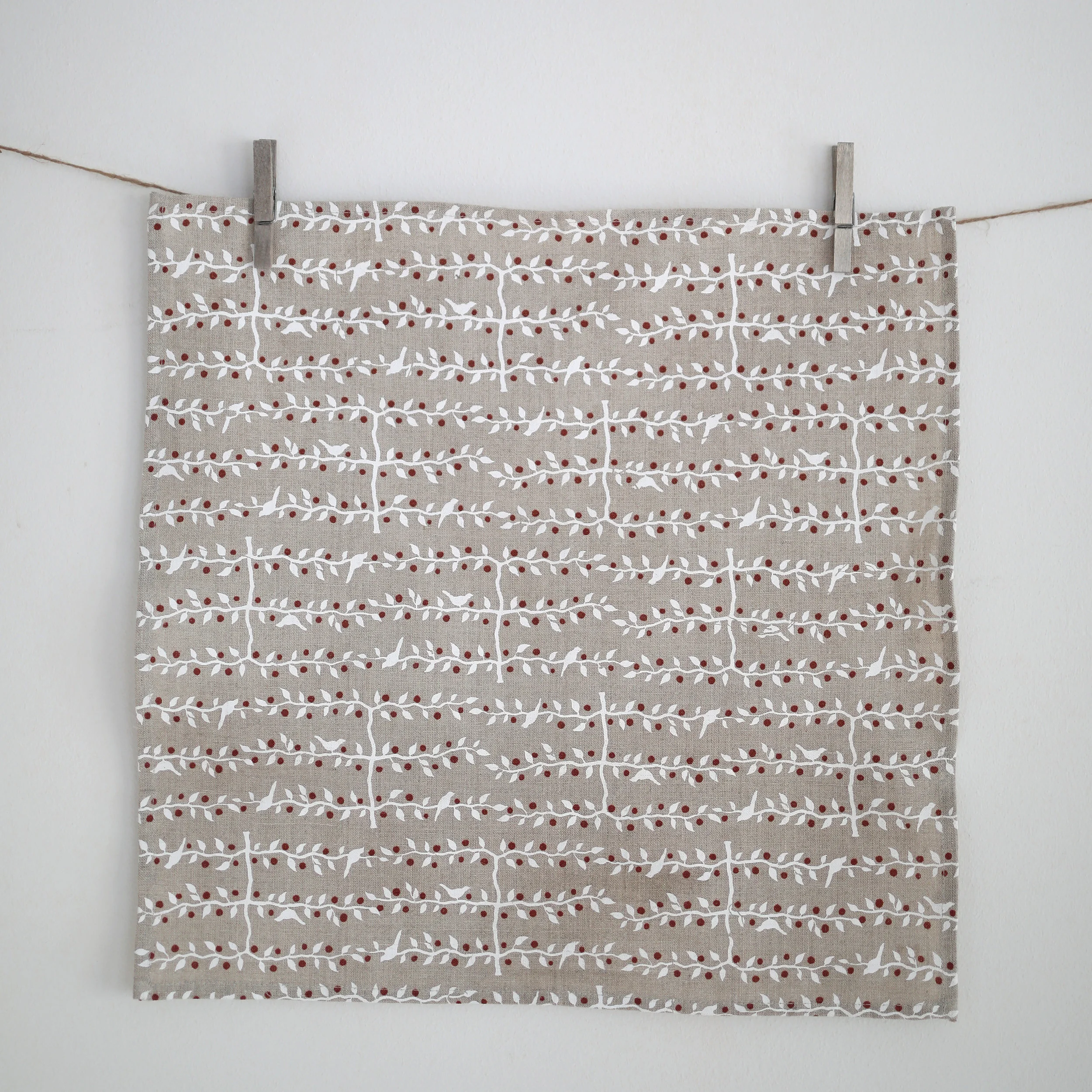 Napkin set in Espalier white/red