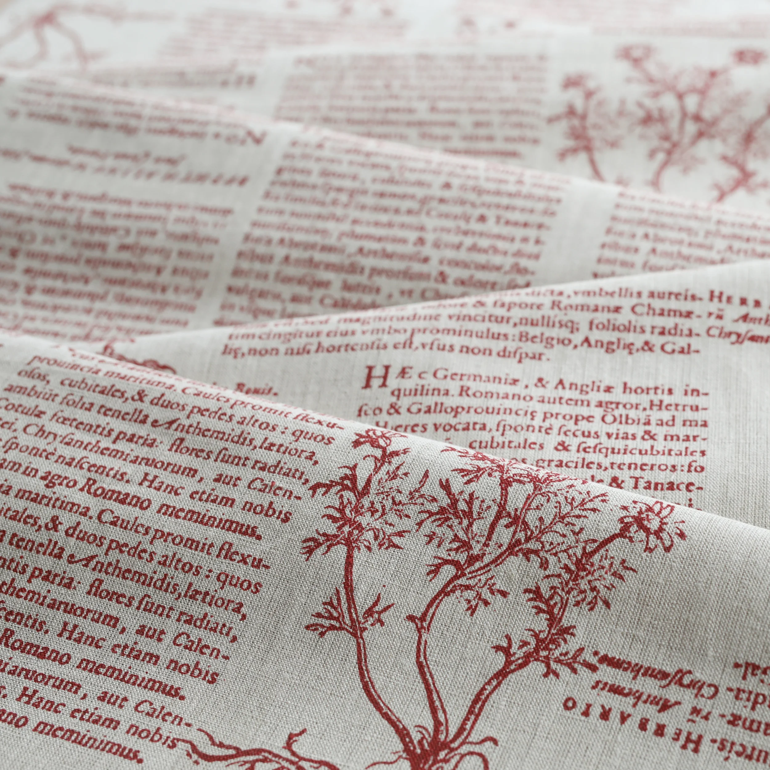 Fabric in Latin Herbal red
