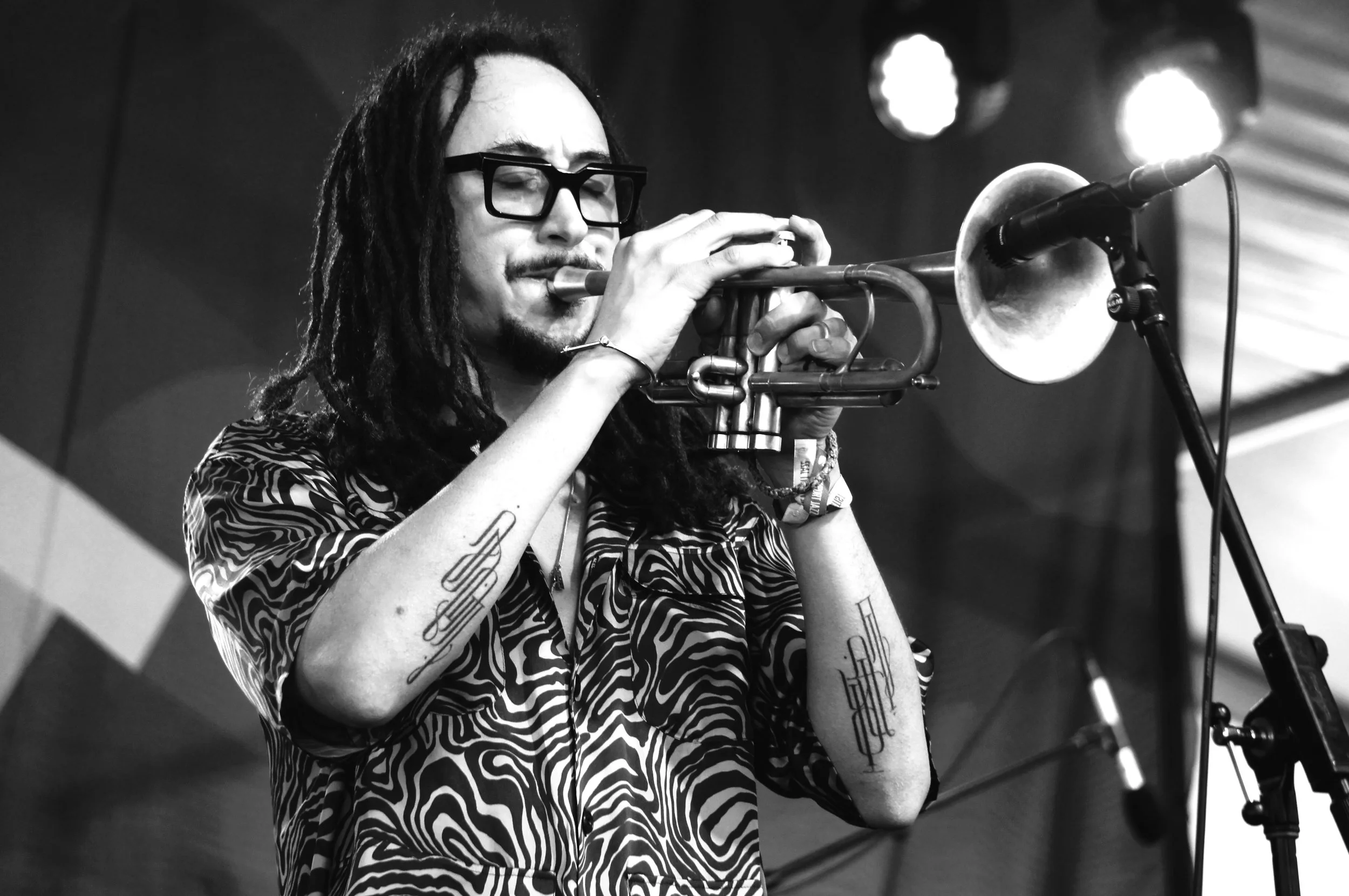 Theo Croker performs at the 70th Annual Newport Jazz Festival (photo by Bridget Arnwine)