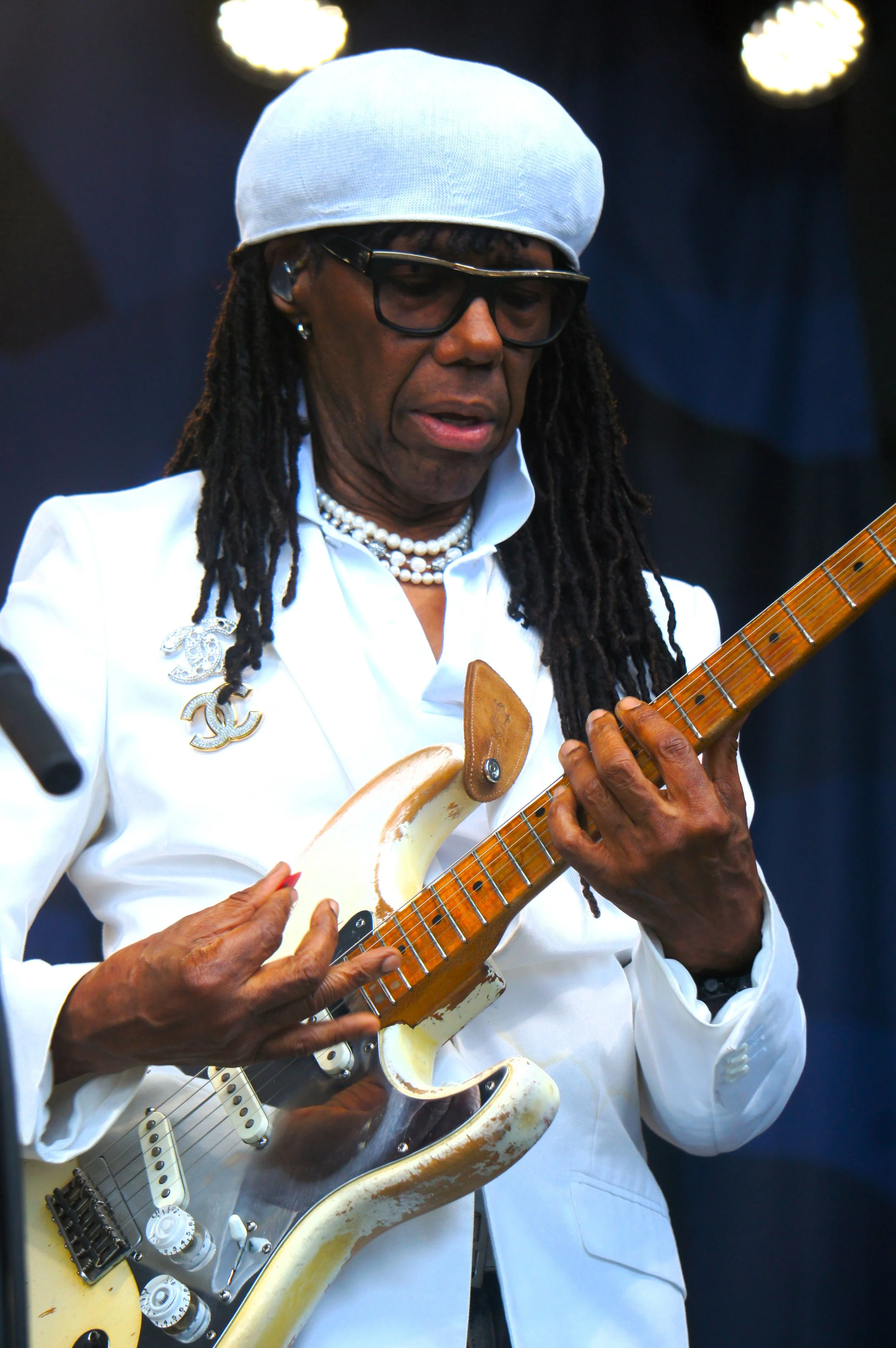 Nile Rodgers of Chic performs at the 70th Annual Newport Jazz Festival (photo by Bridget Arnwine)