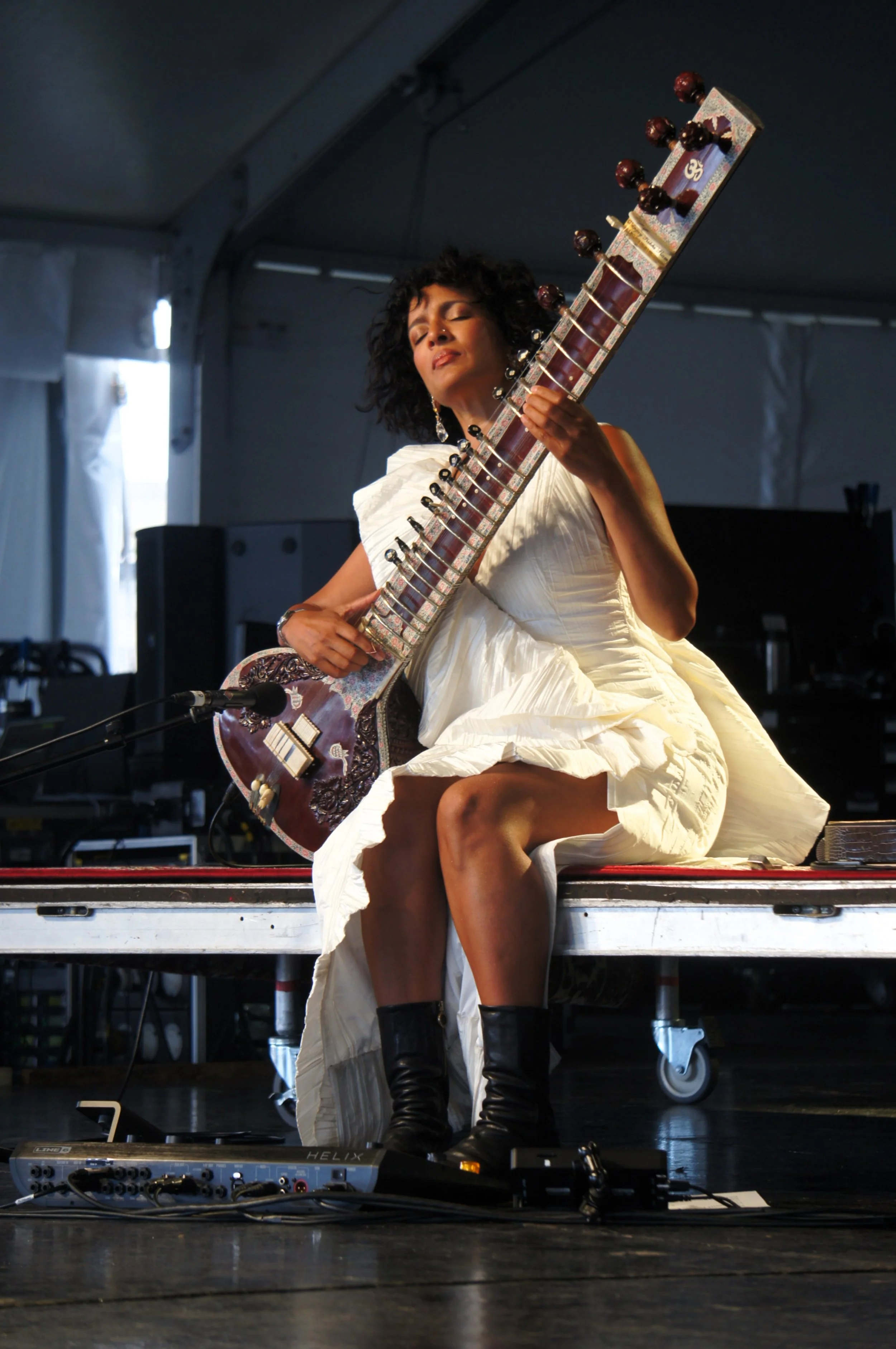 Anoushka Shankar performing at the 2026 Newport Jazz Festival (photo by Bridget Arnwine)