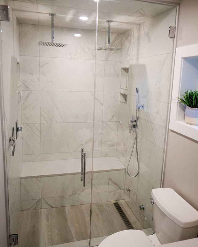 Steam shower with heated floors.
This bathroom is an addition to the masterbedroom. 
#yeg #edmonton #steamshower #shower #bathroomdesign #renovation #bathroom