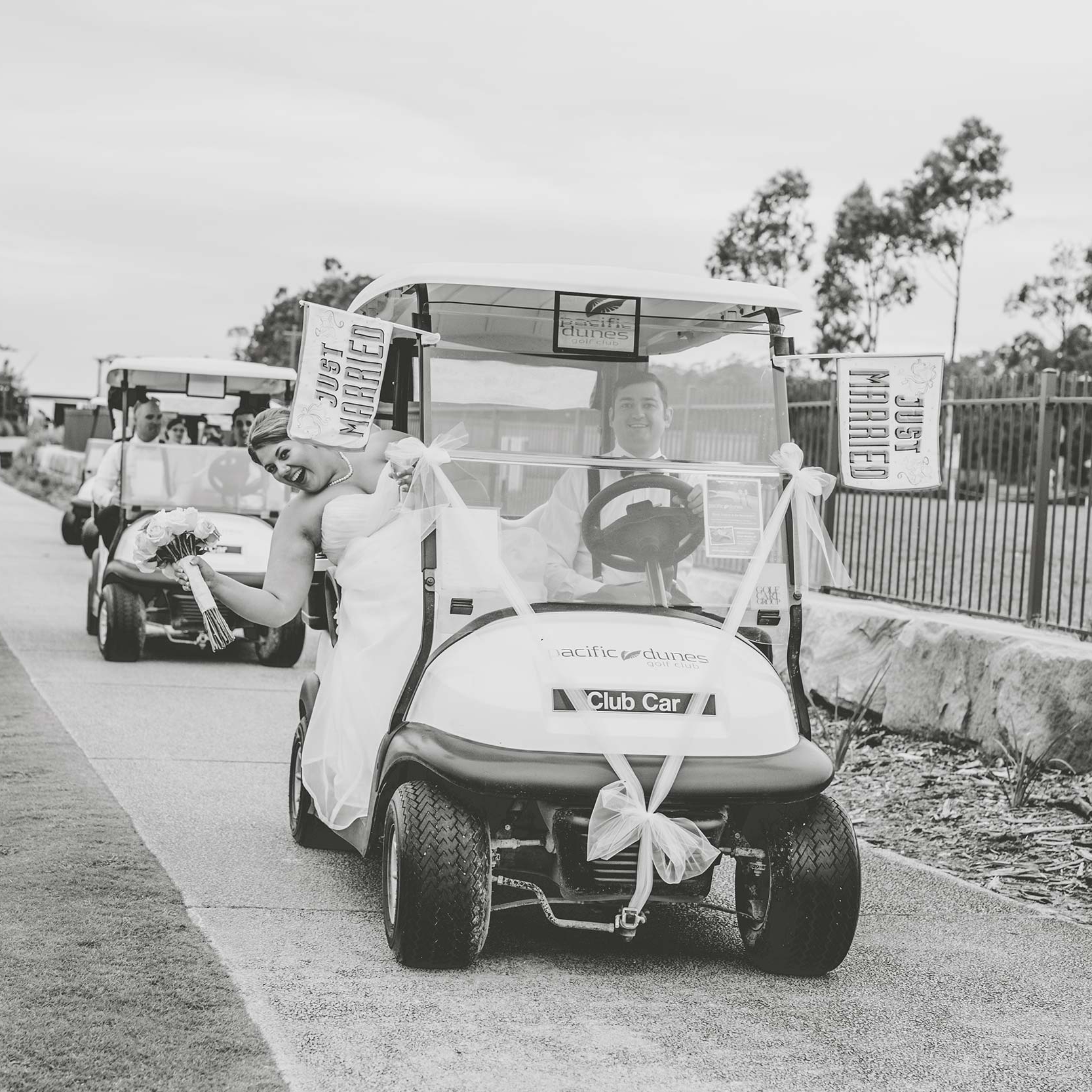 Golf carts for your use on your wedding day