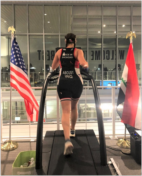 Mais Abousy Sets Record as First Woman to Do Indoor Iron Distance Race, Calls Attention To Iraqi Children