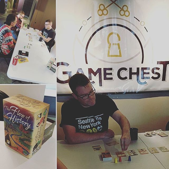 Great day at the shop today. Special thanks to Jake Fischer for running a demo of #flowofhistory we love having you! #SFGameChest #GameChestCommunity .
.
.
@tastyminstrel #gameshop #FLGS #boardgamegeek #boardgames #DTSiouxFalls #hifromsd