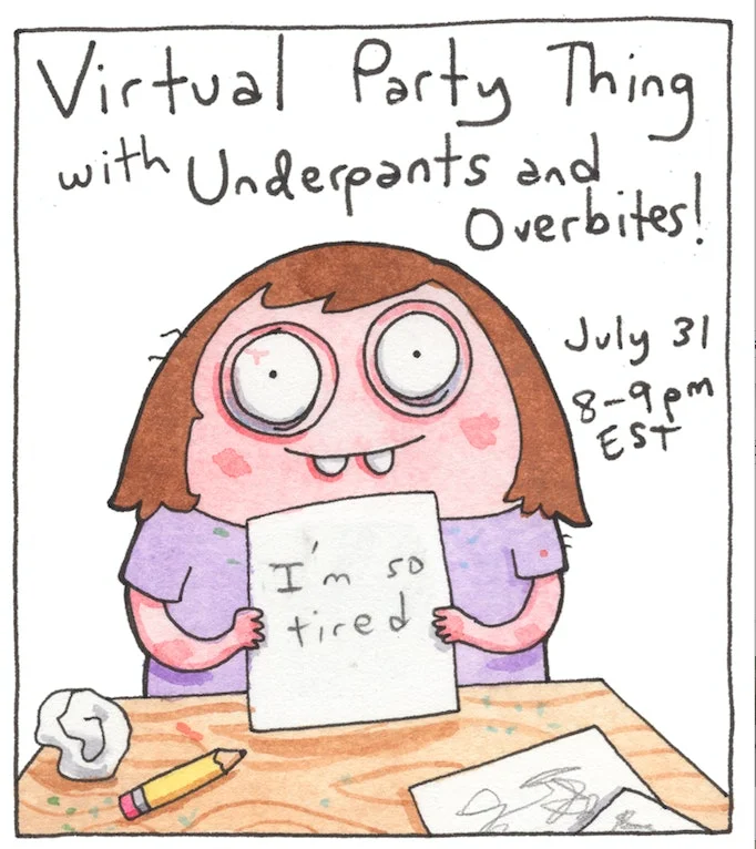 Jackie E. Davis, aka Underpants and Overbites joins Tom online for a chat about a month of diary comics and a whole lot more.