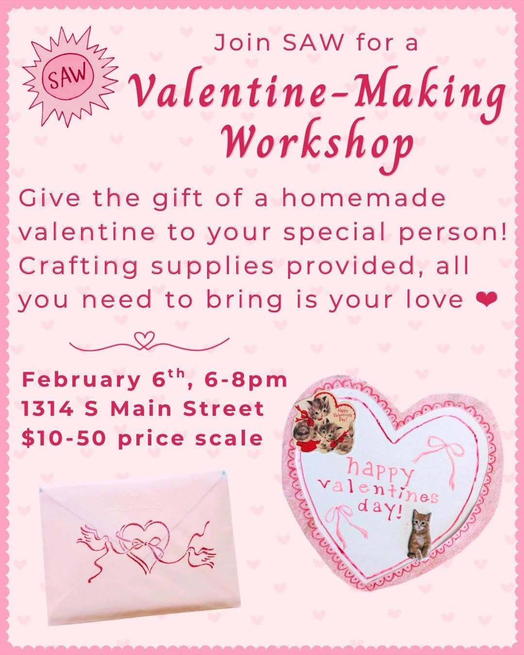 Valentine-Making Workshop February 6!