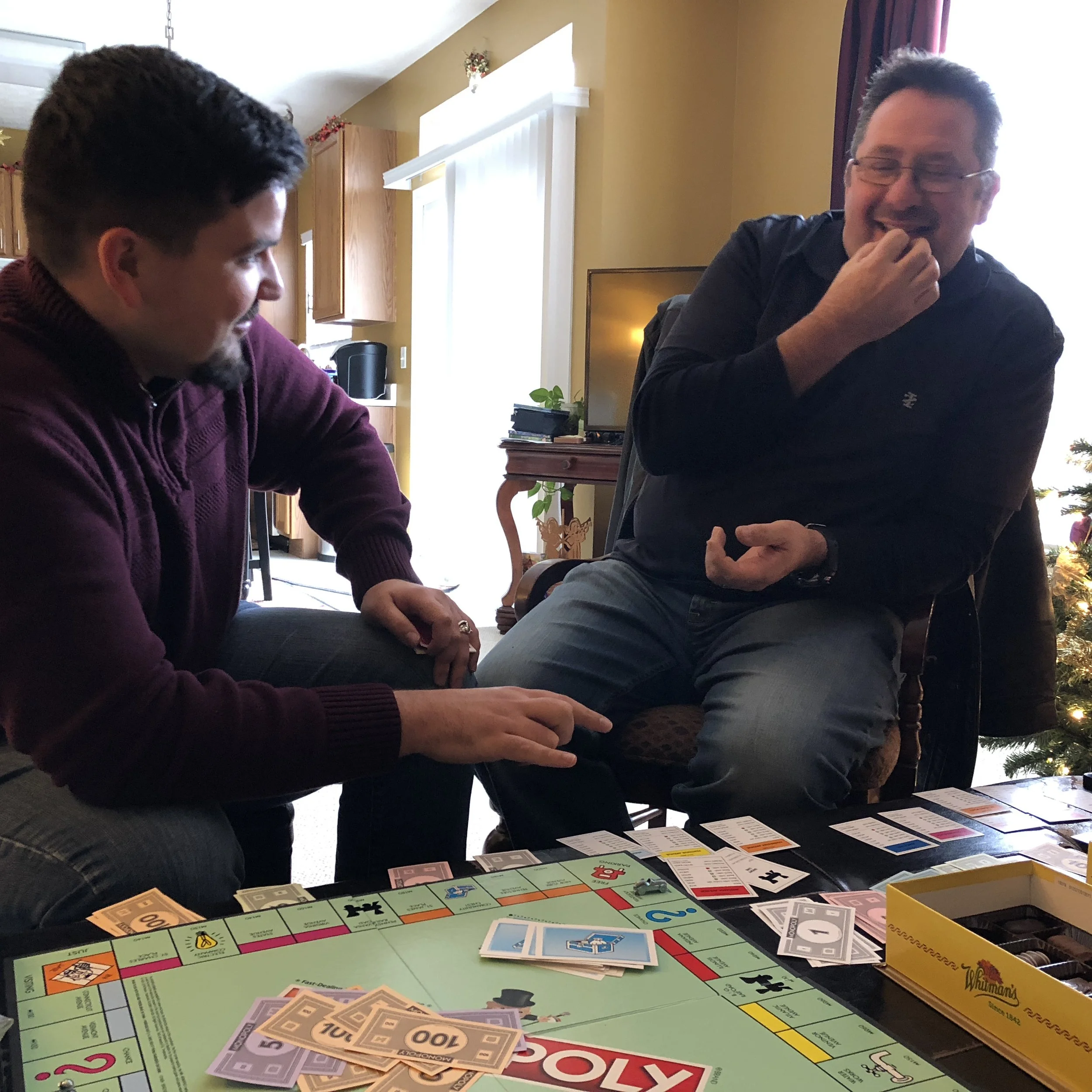 Couch-side Monopoly with friends 