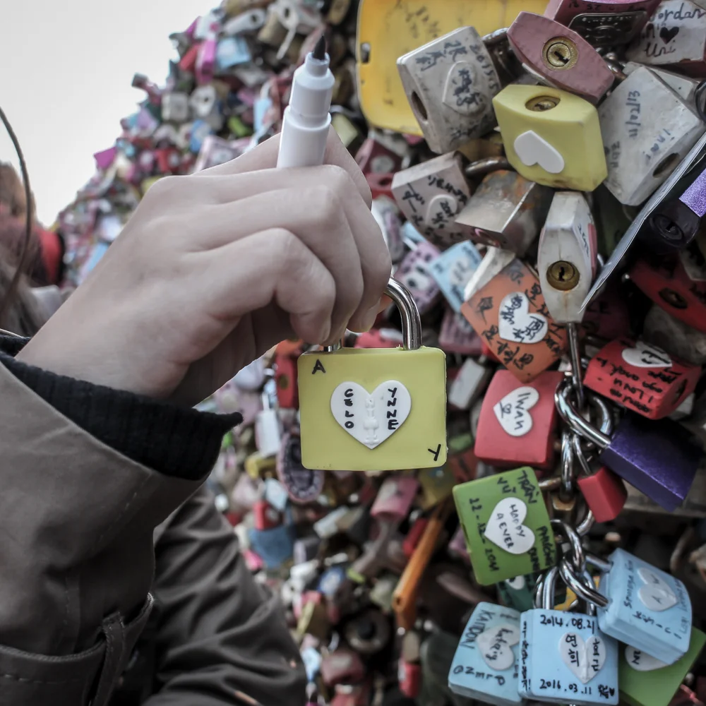 Love locks at seoul tower