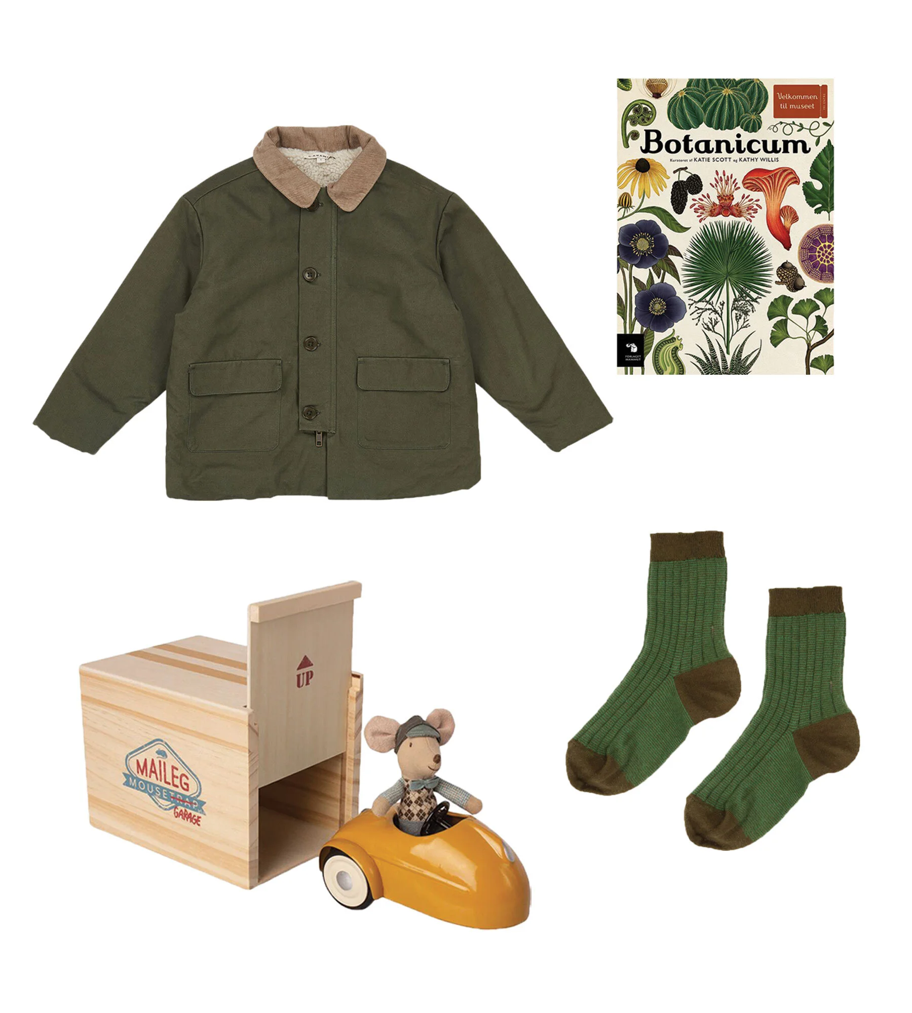 Jacket / CARAMEL Mouse / MAILEG Books / FORLAGET MAMMUT Socks / CARAMEL