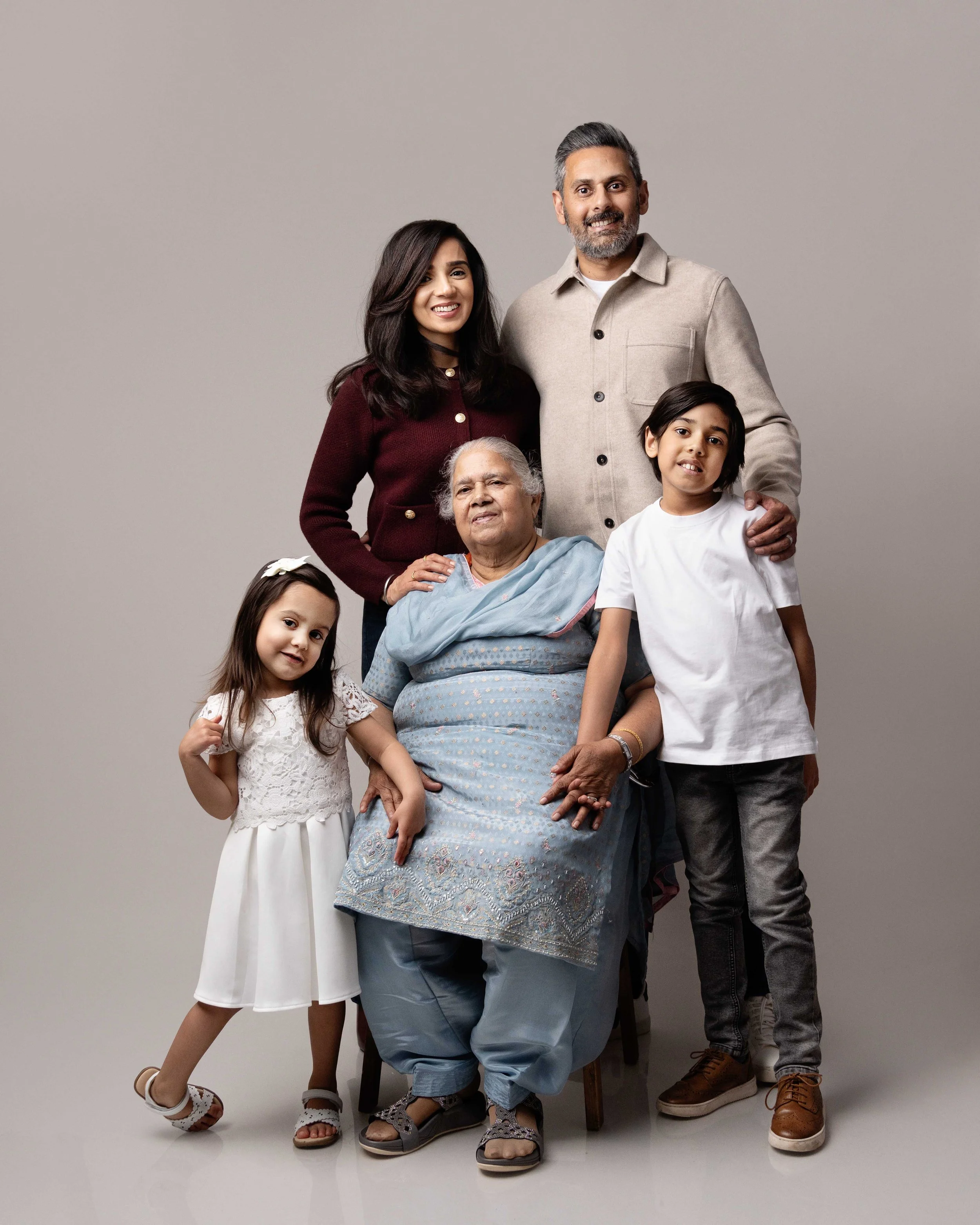 family with children in photography studio in wolverhampton west midlands