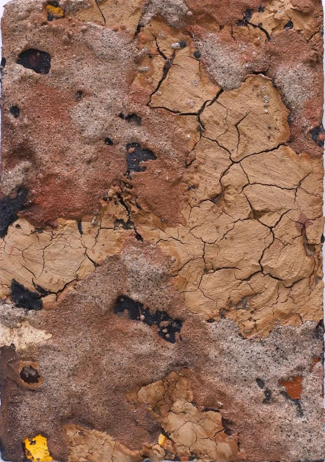 earth and clay painting, natural textures and shades