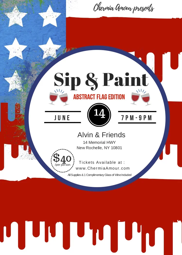 Abstract Flag Sip & Paint