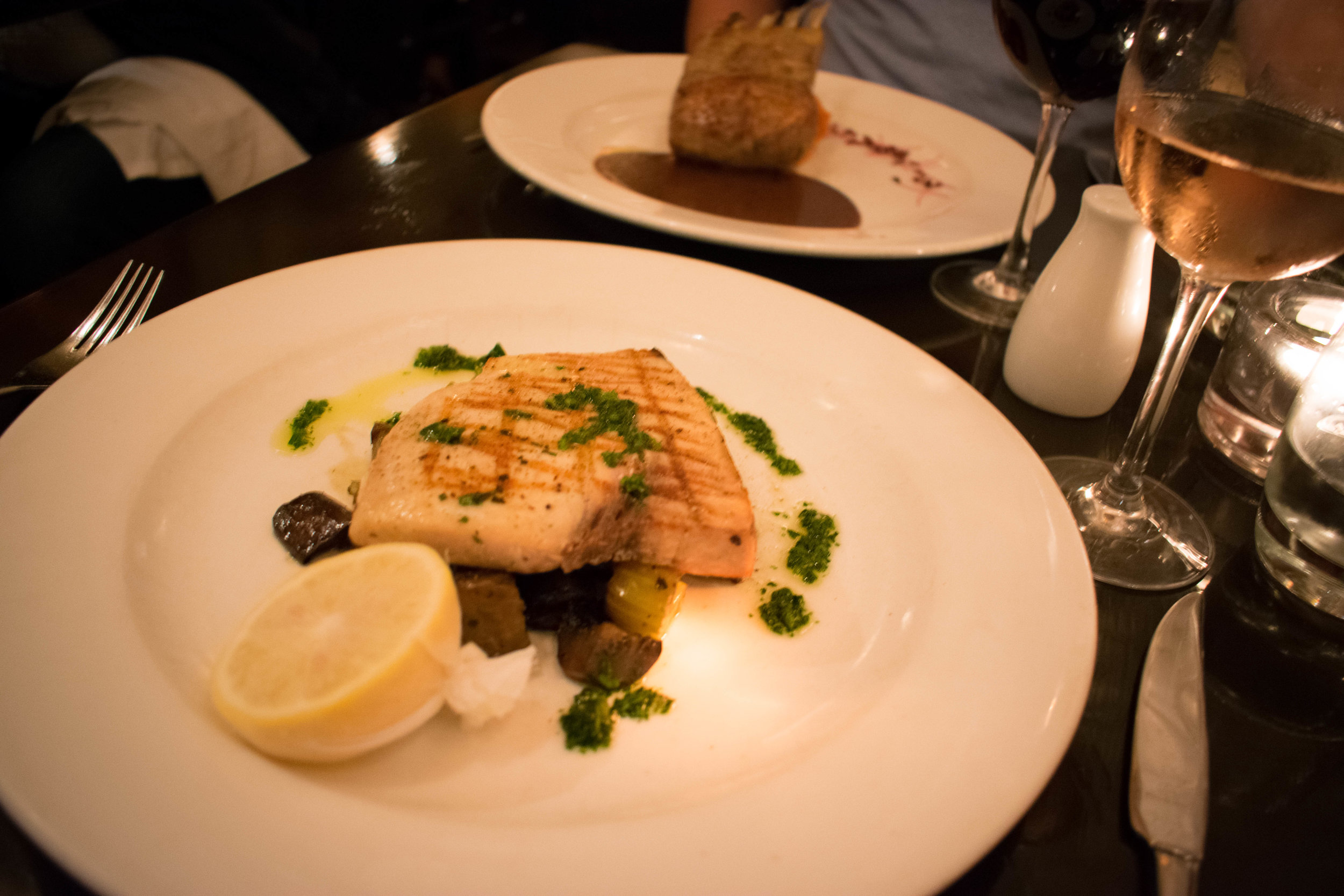Grilled Swordfish & Rack of Lamb