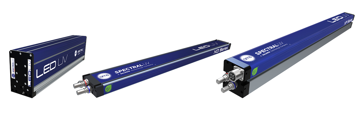 Shown here are the XO, XD and XP Series curing modules from AMS Spectral UV, all of which can be used for sheetfed printing.