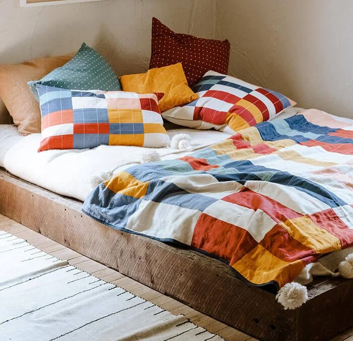 Multi-Check Quilt Throw