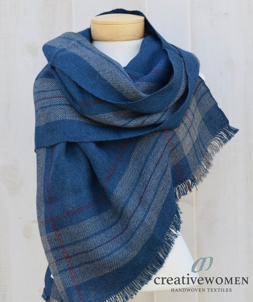 Alpaca Blue Shawl (Contact For Price)