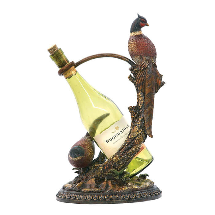 Hansen Wholesale Sterling Furnishings Autumn Pheasant Wine Holder