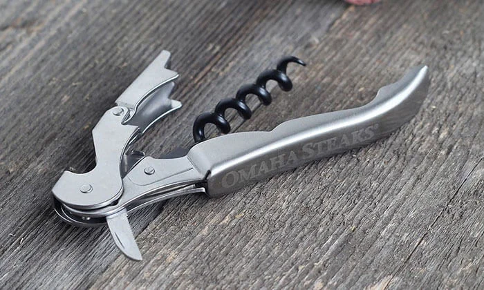 World Port Seafood Omaha Steaks Stainless Steel Corkscrew