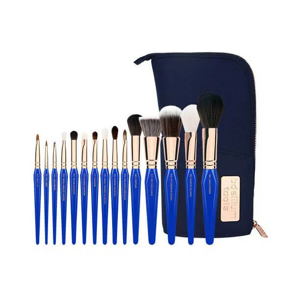 Bdellium Tools Golden Triangle Phase 1 Complete 15pc. Brush Set with Pouch Green Makeup