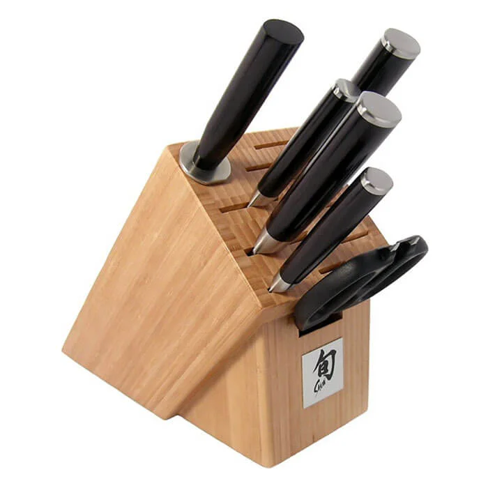 Kitchen Universe Shun Classic 7-Piece Knife Block Set with Bamboo Block