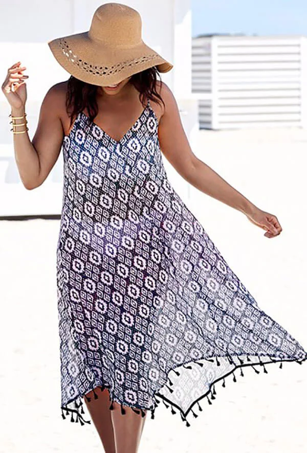 Swimsuits eco blue cover up