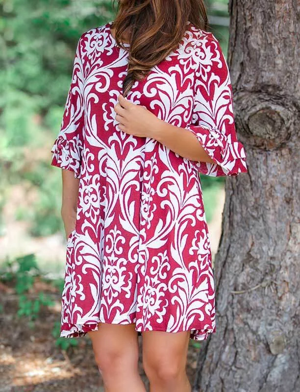 PatPat Printed Half Sleeve Dress