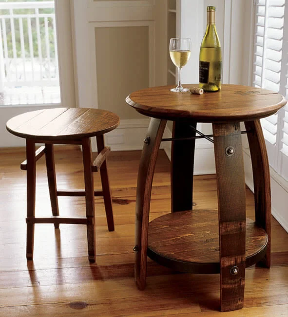 Orvis Reclaimed Wine Barrel Table