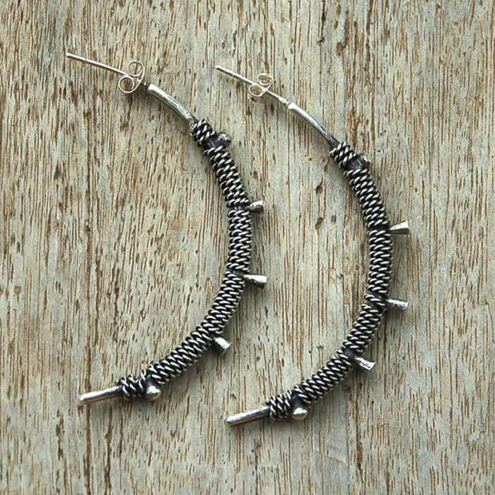 Sapahn Naomi Half Moon Silver Earrings