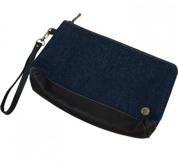 Ten Thousand Villages Dark Denim Clutch