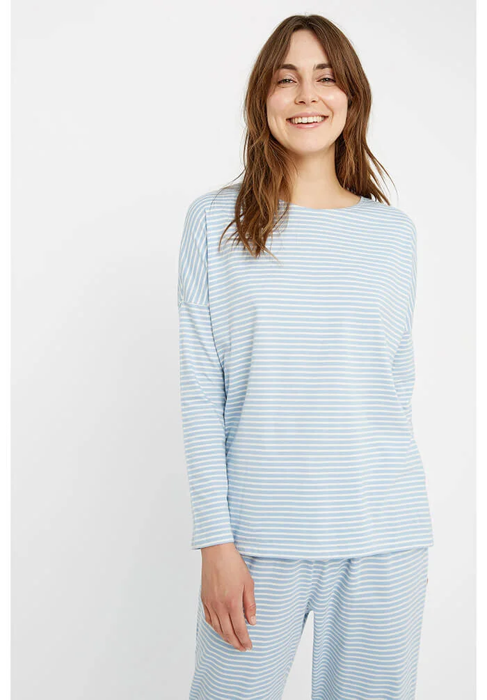 People Tree Stripe Pyjama Long Sleeve Top